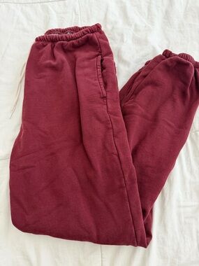 Brandy Melville Maroon Fleece Joggers